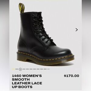 Doc Marten’s 1460 WOMEN'S SMOOTH LEATHER LACE UP BOOTS- black